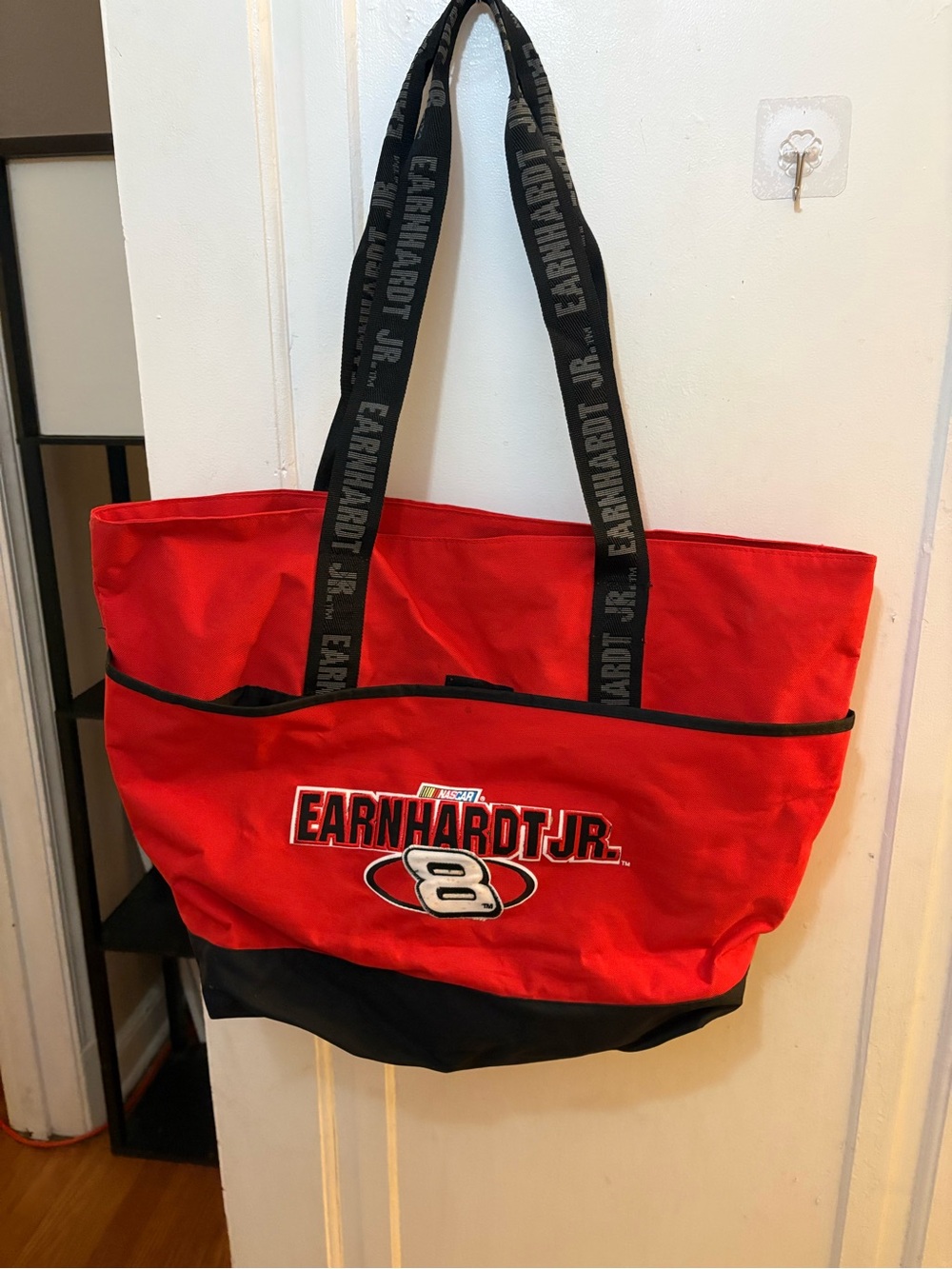 Earnhardt jr merch Red & Black Canvas Tote Bag